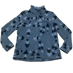 The North Face Women's‎ XL Gray Fleece Jacket Full Zip Geometric Allover Pattern